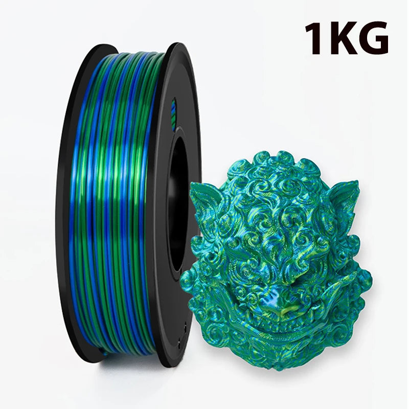 250g 500g 1Kg PLA Silk Blue green twist Two Color 3D Printer Filament 1.75mm Dual Color blue silver 3D Printing Material 250gx4