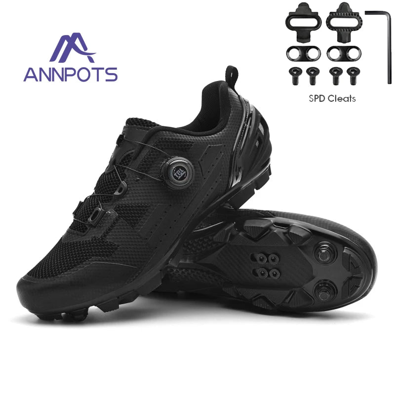 Men's and Women's MTB Racing Cycling Shoes Auto-Lock 2024 White