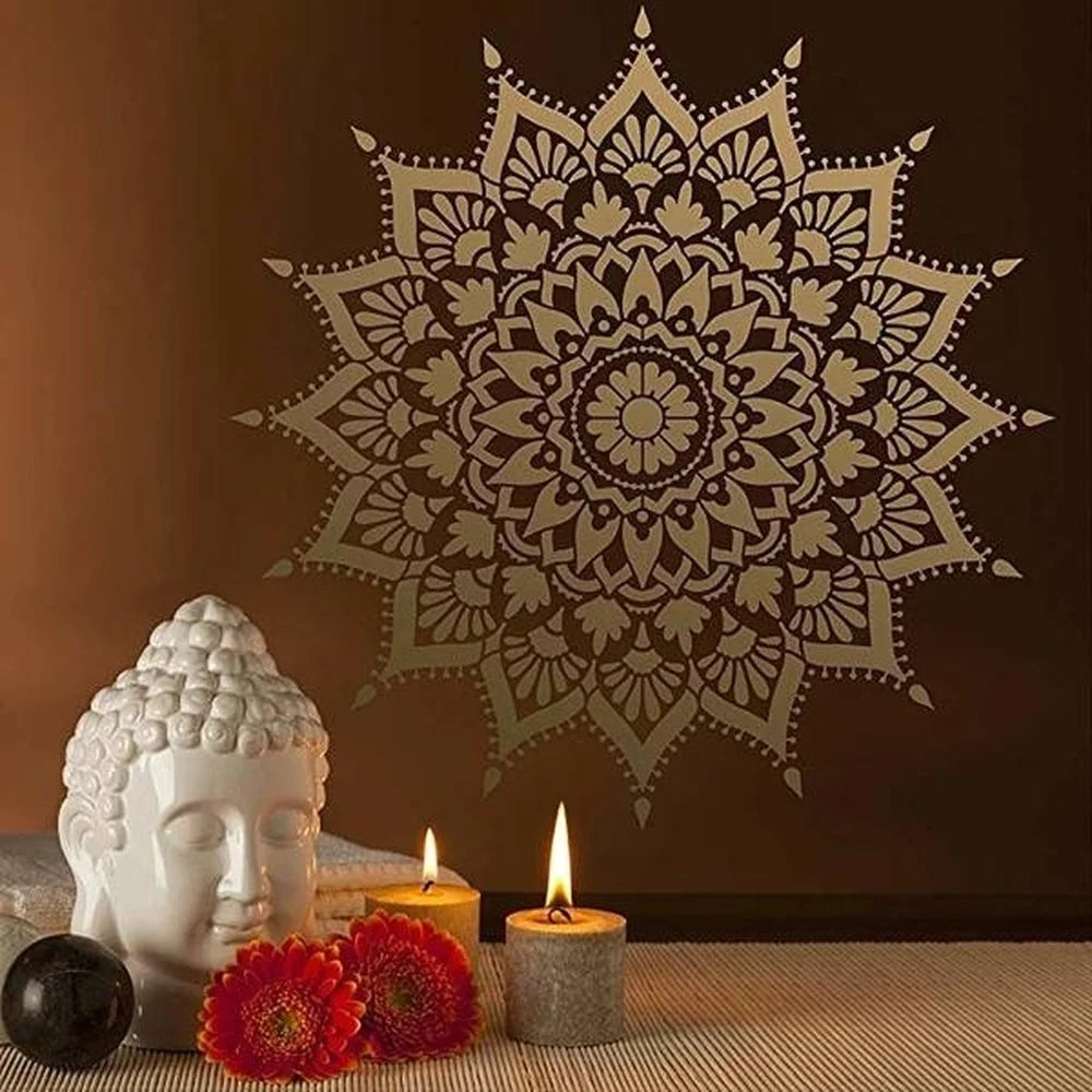 50*cm size diy craft mandala mold for painting stencils stamped photo album embossed paper card on wood, fabric, wall