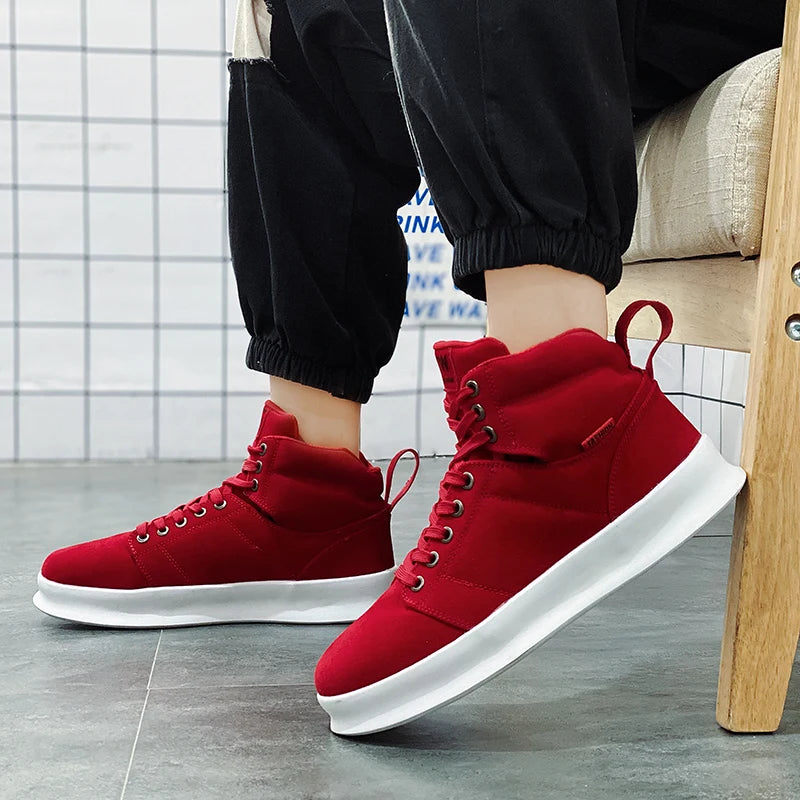 Men's Red Suede Skateboarding Shoes Casual Fashion 50 characters