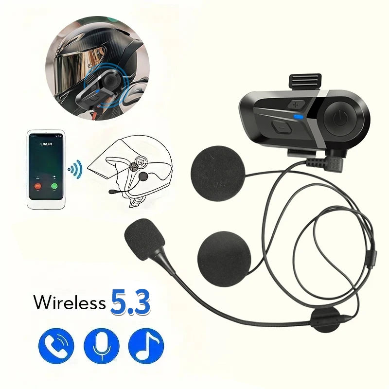 Wireless Bluetooth 5.3 Headset for Motorcycle Helmet