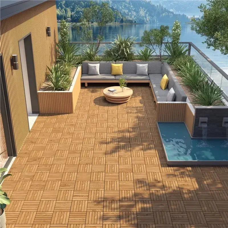 10 Pcs 30*30cm DIY Interlocking Flooring Tiles Waterproof and Anti-slip Floor Tiles Suitable for Outdoor Gardens Terraces