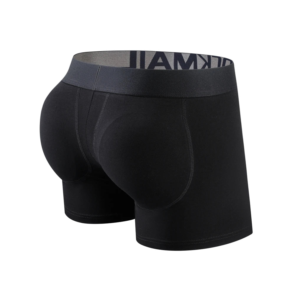 Men's Breathable Cotton Padded Butt Underwear with Removable Pads