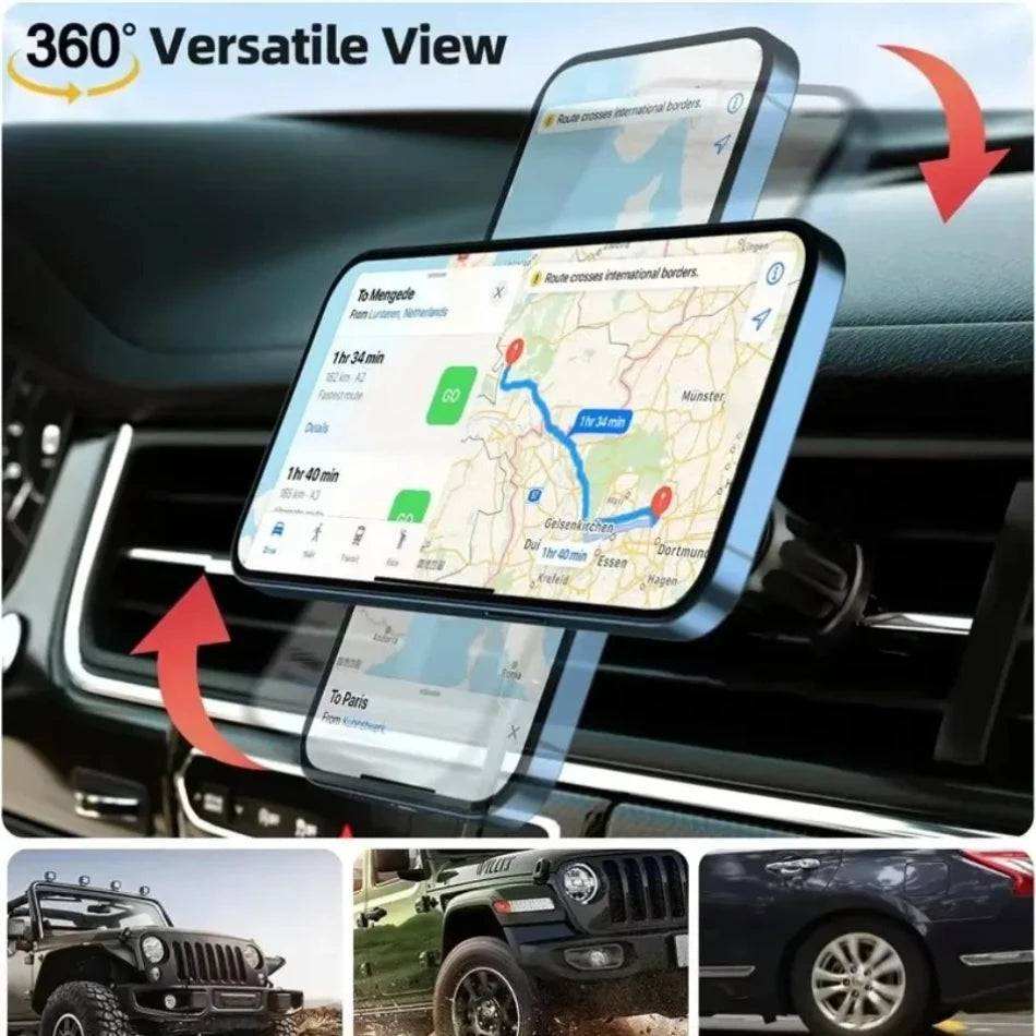 Magnetic Car Wireless Charger Stand Phone Holder Air Vent Mount Clip Support In Car Fast Charging for iPhone 16-12 Pro Max Mini