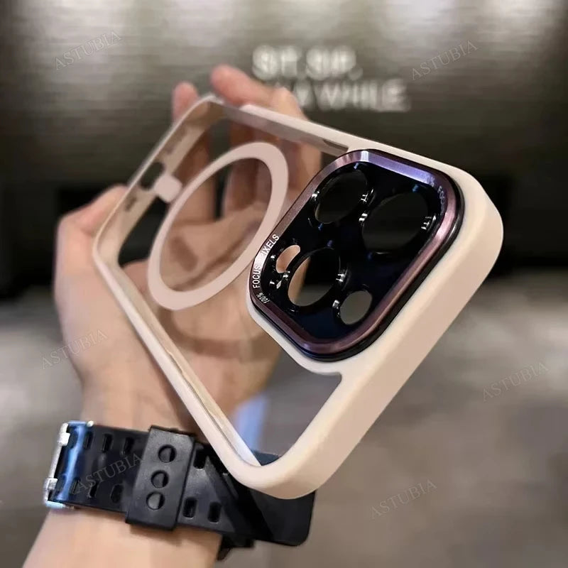 Luxury Magnetic Metal Lens Bumper Protection Case For iPhone 17 Air 16 15 14 13 12 11 Pro Max Plus Wireless Charge Hard Cover - Daisan Mart