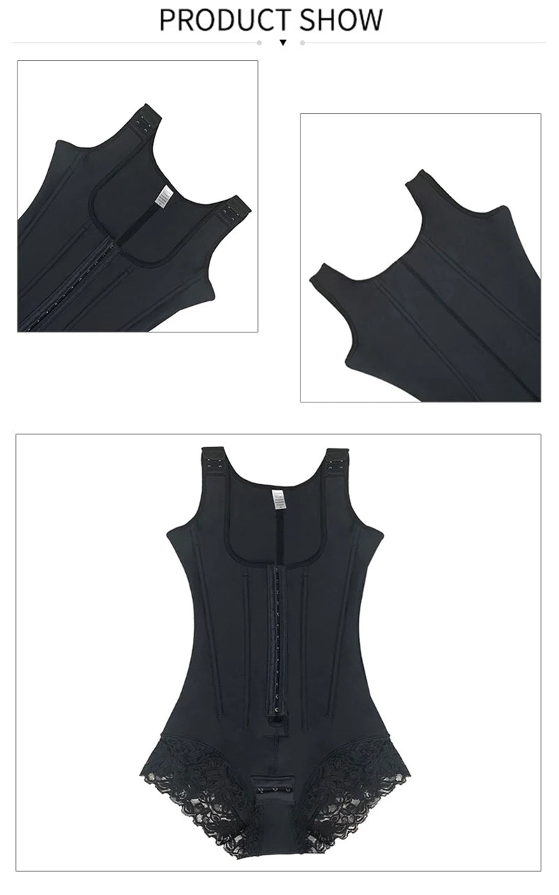 Full Body Shaper High Compression Shapewear 9 Steel Bone Waist Trainer Fajas Colombianas Girdle Corset Bodysuits Underwear Strap