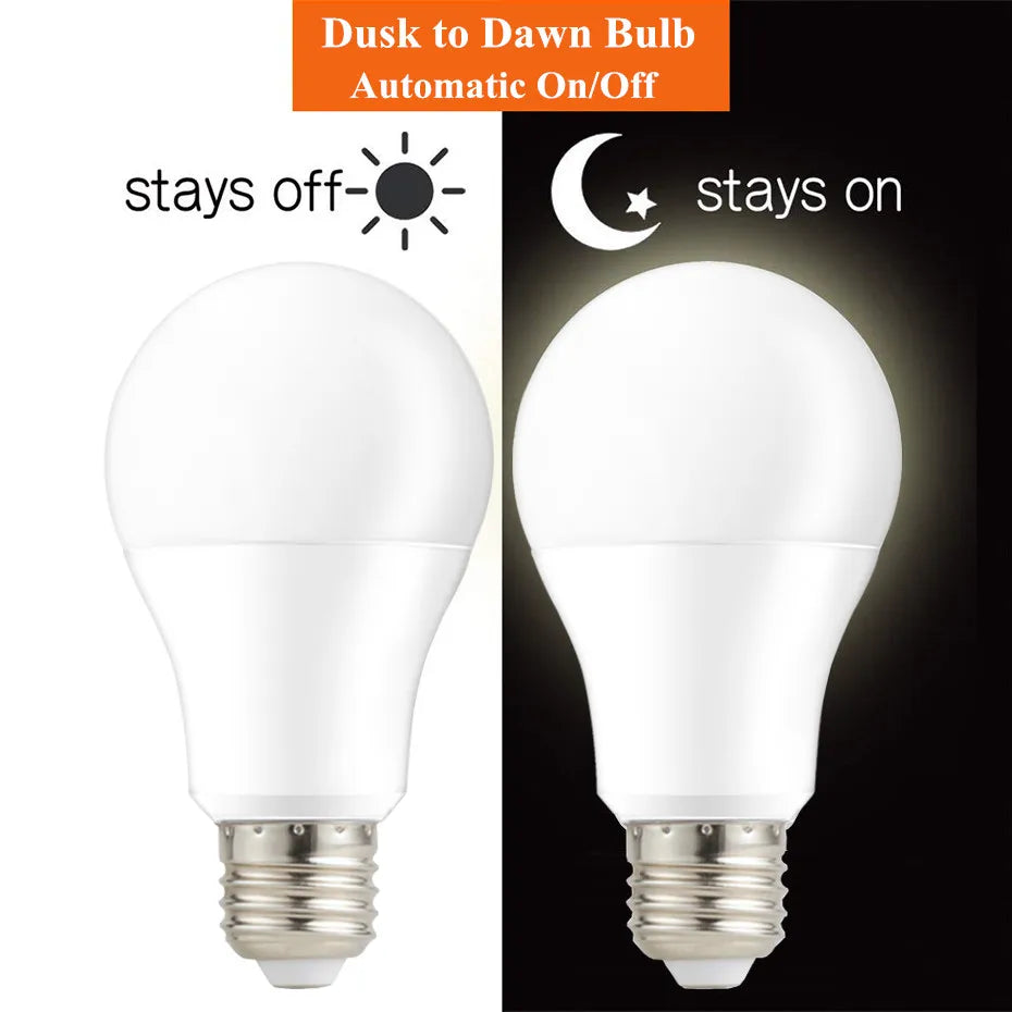 Smart Day and Night Sensor LED Bulb E27/B22