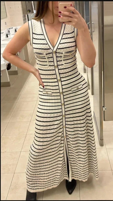 Elegant Women's Suit: Sweater Dress &amp; Pocket Cardigan