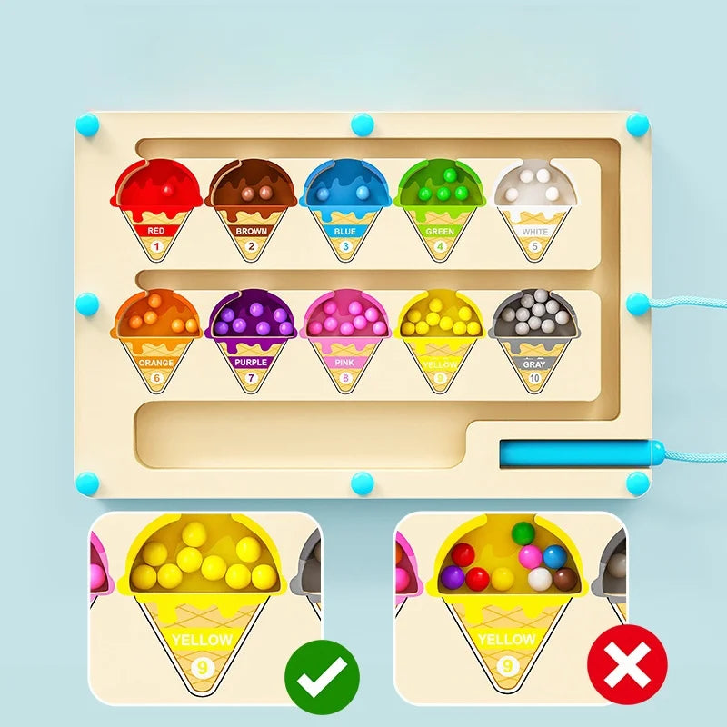 Smart magnetic maze toy for children 2-6 years old