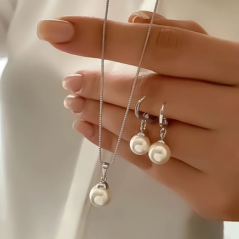 Bộ Trang Sức Ngọc Trai Giả Thanh Lịch - Vintage Nữ - Daisan Mart