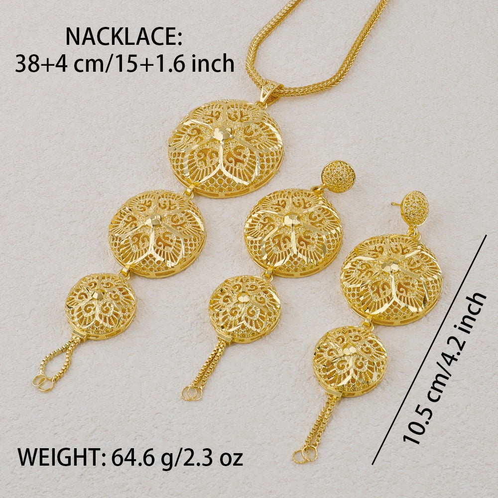 Luxury Dubai Gold Plated Indian Wedding Jewelry Set