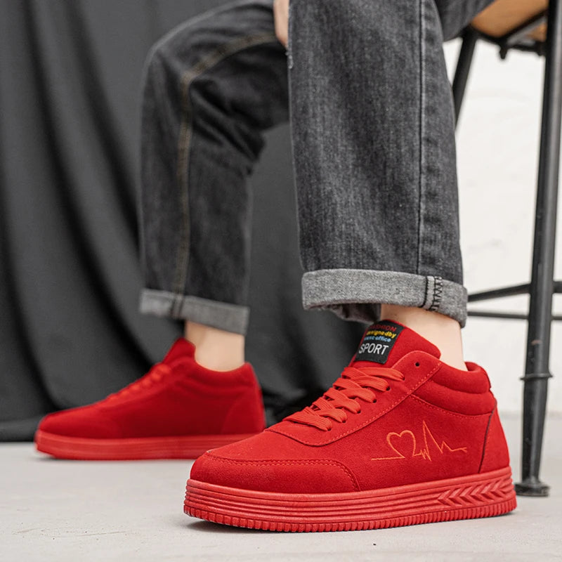 Giày Thêu Tim Đỏ Unisex - Thời Trang Thoáng Khí