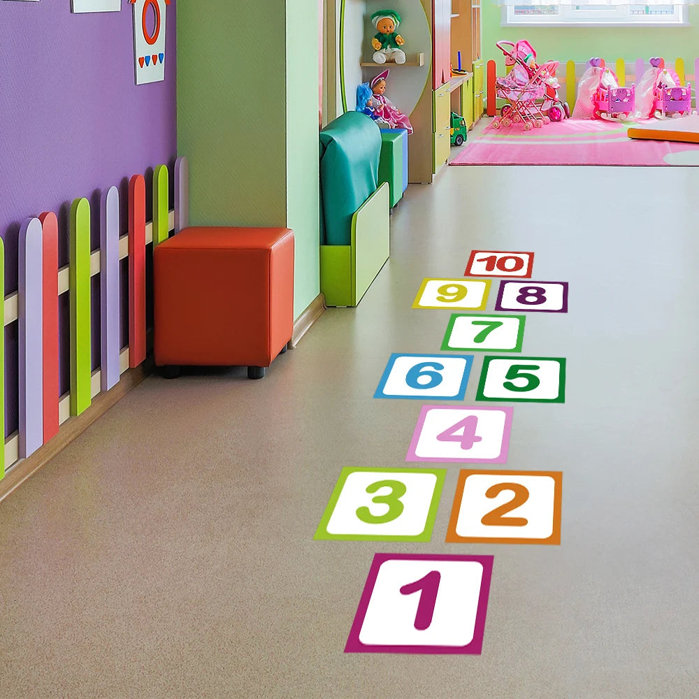 10 Pieces PVC Blue Gray Brick Wall Stickers