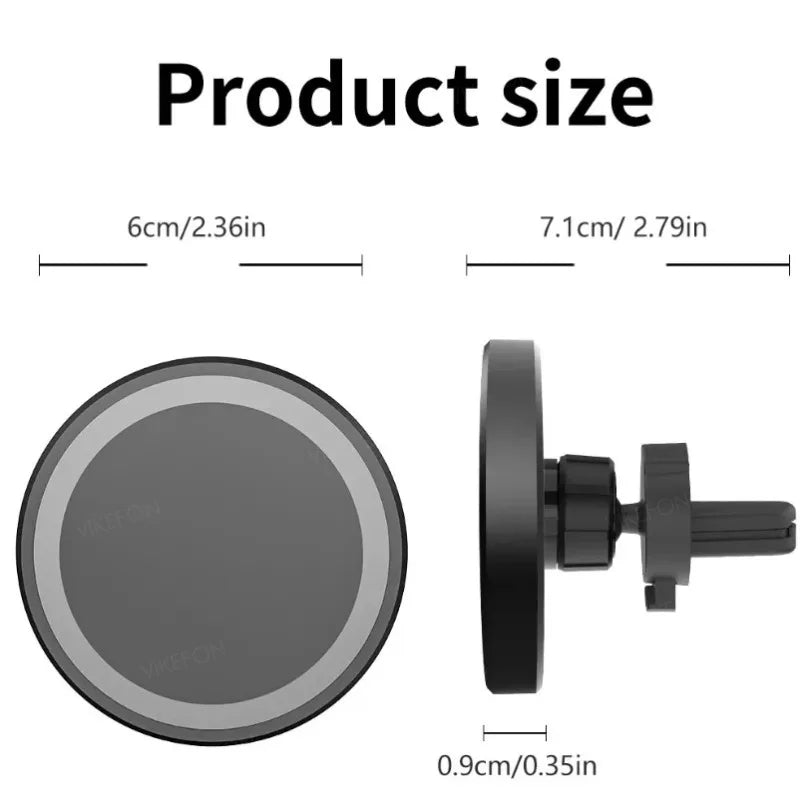Magnetic Phone Wireless Charger Air Vent Holder For Magsafe iPhone 16 15 14 13 12 Pro Max Cellphone Fast Charging Bracket Stand