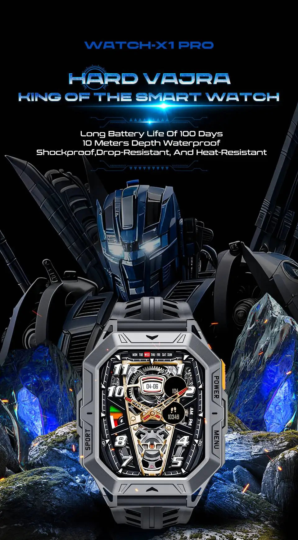 Đồng Hồ Thông Minh Nam Pin Trâu 30 Ngày Quà Noel Halloween