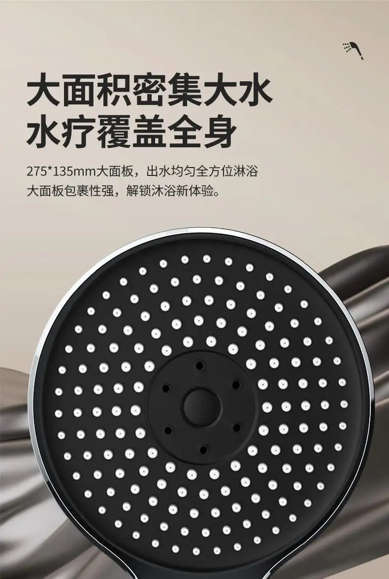 New Big 135mm High Pressure Shower Head Black 3 Modes Water Saving Spray Nozzle Massage Rainfall Shower Bathroom Accessories