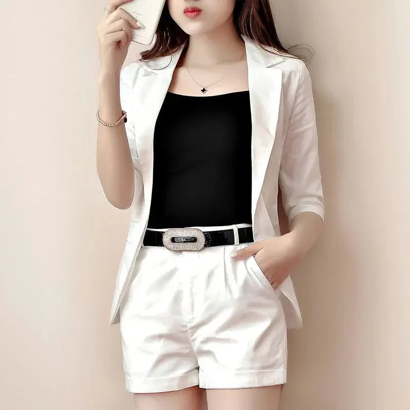 Office Outfit Professional White Wear To Work Trouser Suit Two Piece Set Pants for Women Womens 2 Pant Sets Black Blazer and Xxl - Daisan Mart