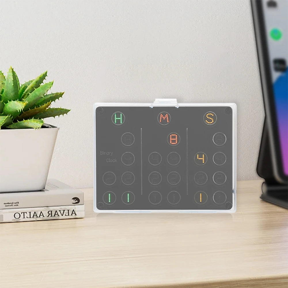 Đồng hồ LED nhị phân DIY, hiển thị số, USB 5V