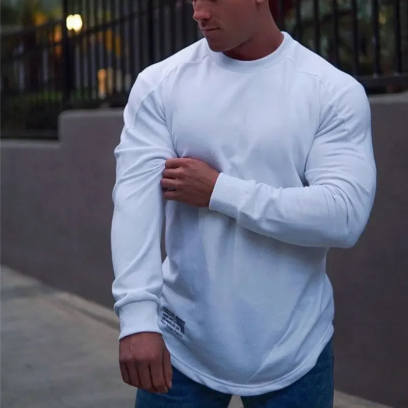 Men's Slim Fit Long Sleeve Gym T-Shirt Fashion 2025