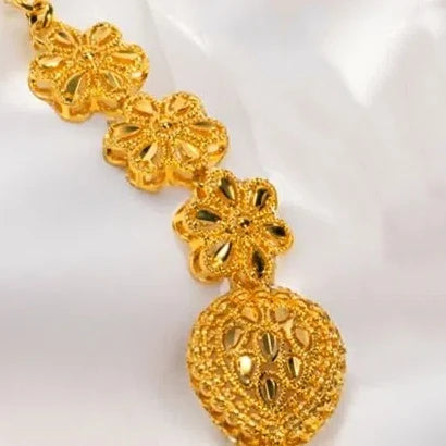 24K Dubai Gold Jewelry Set Large Flower African Wedding