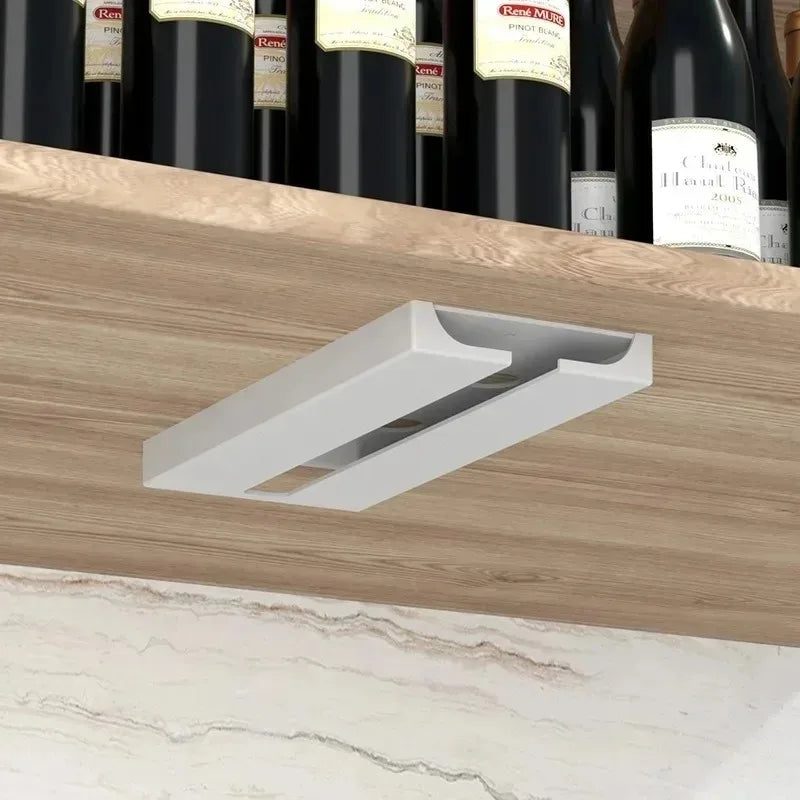 Kitchen Cabinet Hanging Holder Shelf Free Punching Holder Wine Glass Rack Multi-Function Goblet Classification up Organizer - Daisan Mart