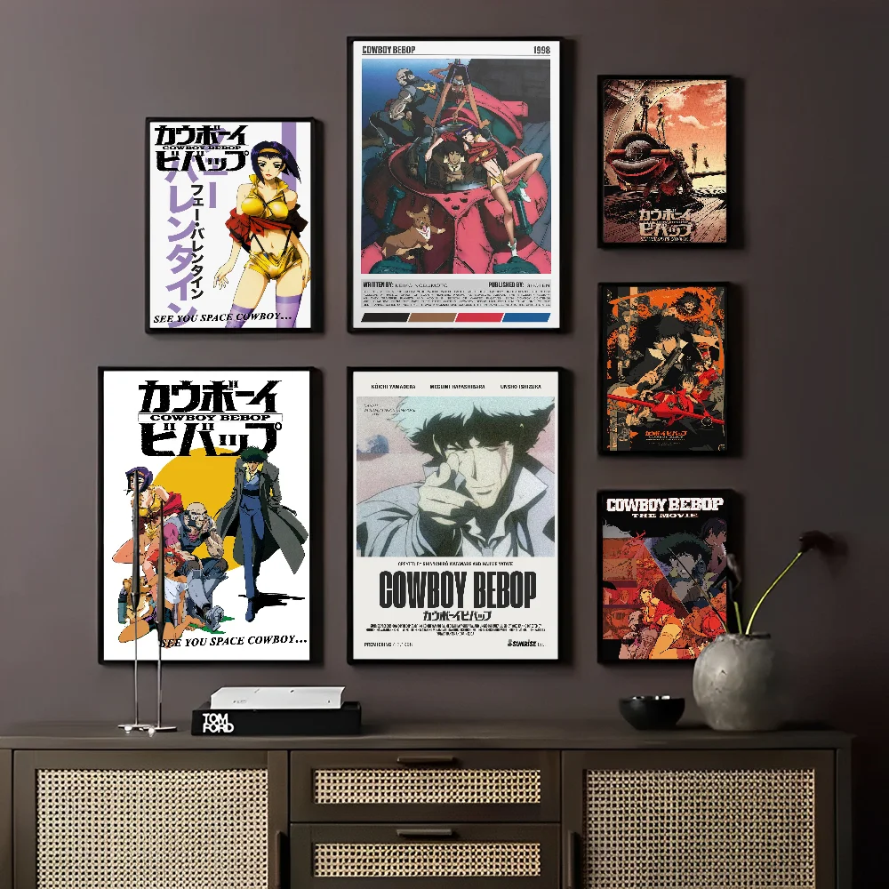Anime Cowboy Bebop Good Quality Prints and Posters Waterproof Paper Sticker Coffee House Bar Posters Wall Stickers