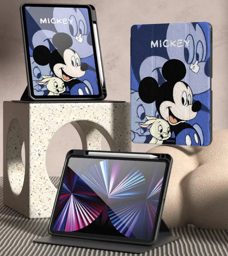 Ốp iPad Mickey Minnie Có Giá Để Bút, Bảo Vệ Toàn Diện - Daisan Mart