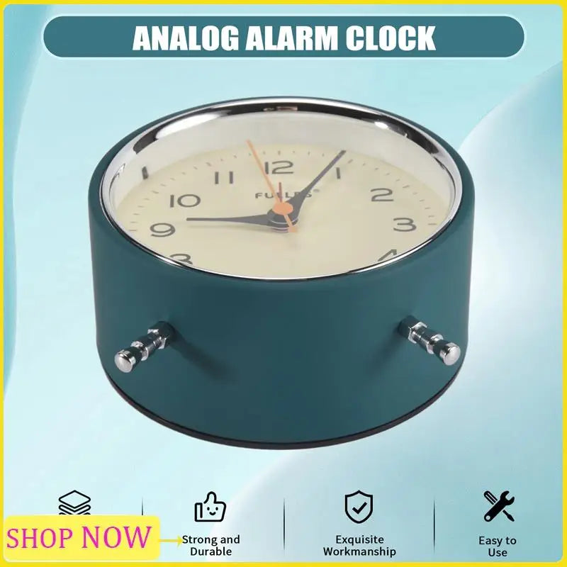 Đồng hồ báo thức analog không tích tắc, có đèn ngủ