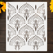 Large Palm Pattern Wall Stencil Luxury Modern Classic Wallpaper Effect Stencil, Large Painting Stencil for Walls, Floors, Fabric