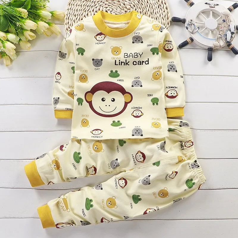 Baby Boy Girl Autumn Winter Cotton Outfits with Cute Patterns
