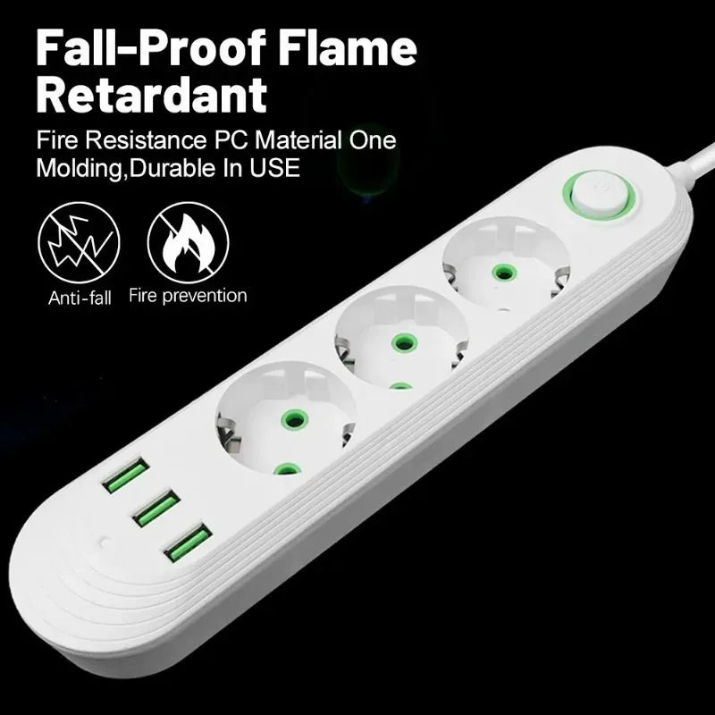 Ổ Cắm Điện Đa Năng 3/4/5 Cổng USB 2500W EU Plug