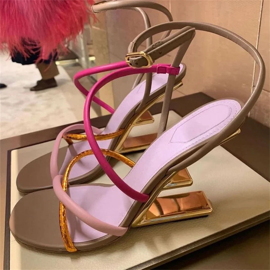 Gladiator Style Summer High Heel Sandals Size 42