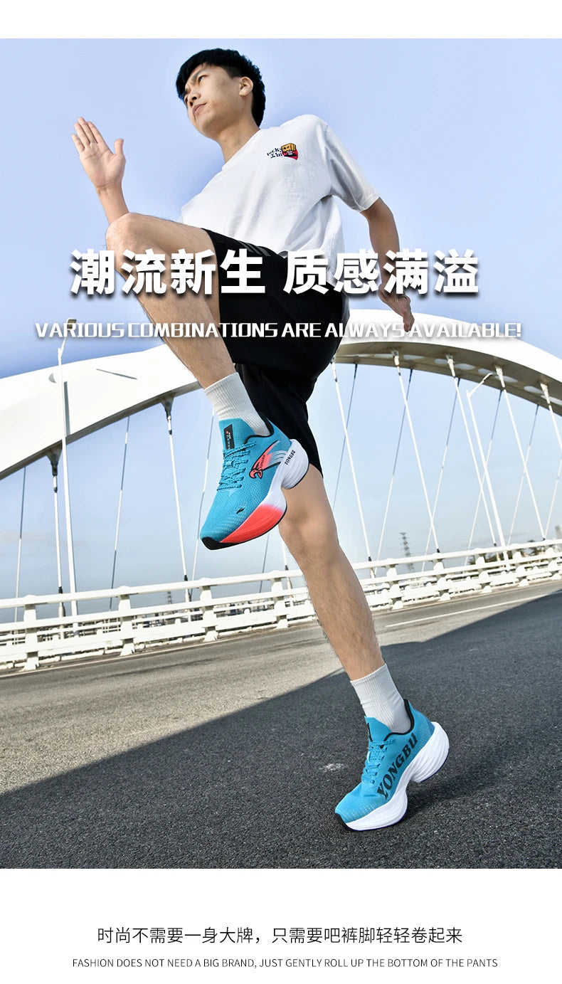 Giày Chạy Bộ Đệm Khí Carbon Nhẹ Êm Chân Chống Trượt