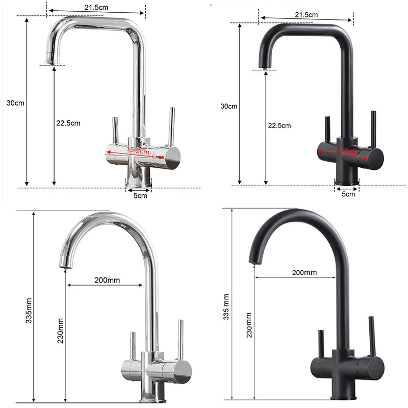 ROVATE Chậu bếp 3 trong 1, Vòi nóng lạnh có lọc nước uống