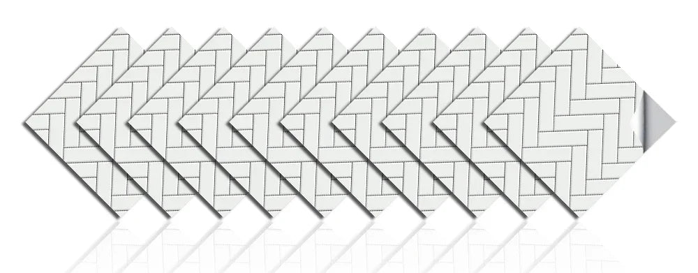 10pcs/set White Gray Brick Tiles Sticker Kitchen Backsplash Oil-proof Cupboard Washbasin Peel &amp; Stick Waterproof Art Wallpaper