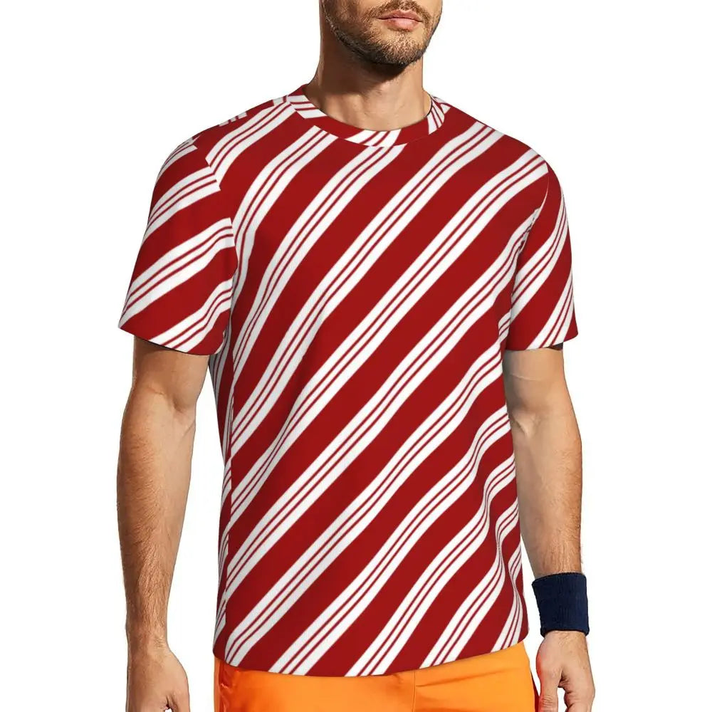 Stylish Mondrian Striped Men's Gym T-Shirt