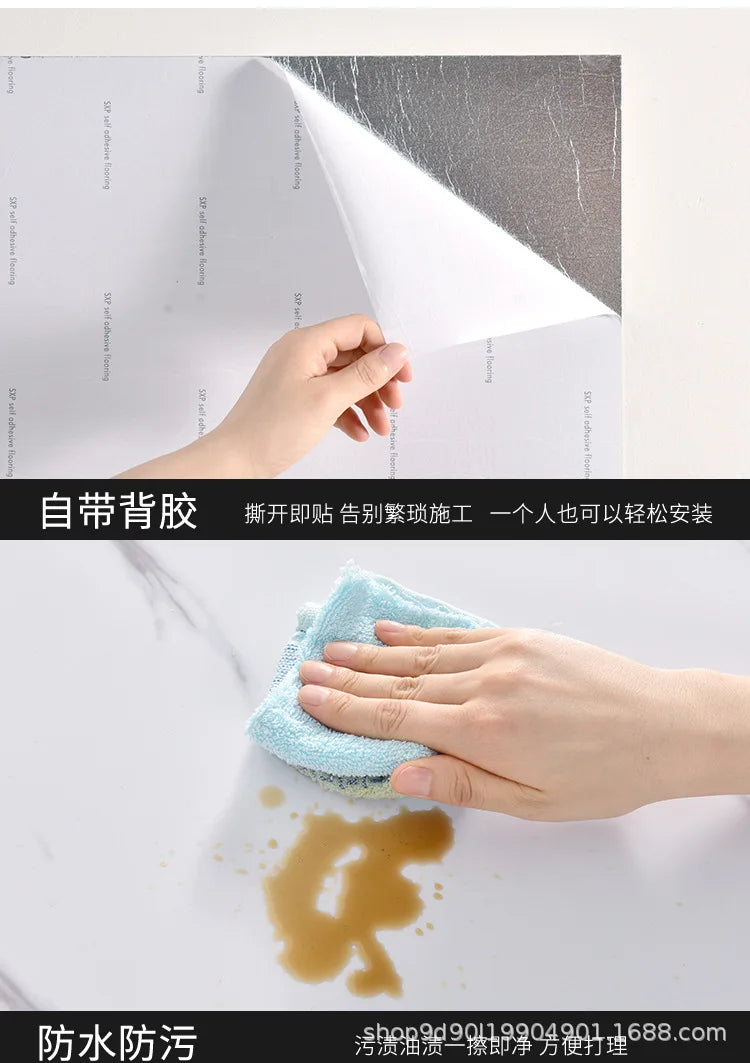 30X60CM SXP marble wood grain wall skirt entrance hall living room kitchen aluminum mold self-adhesive waterproof