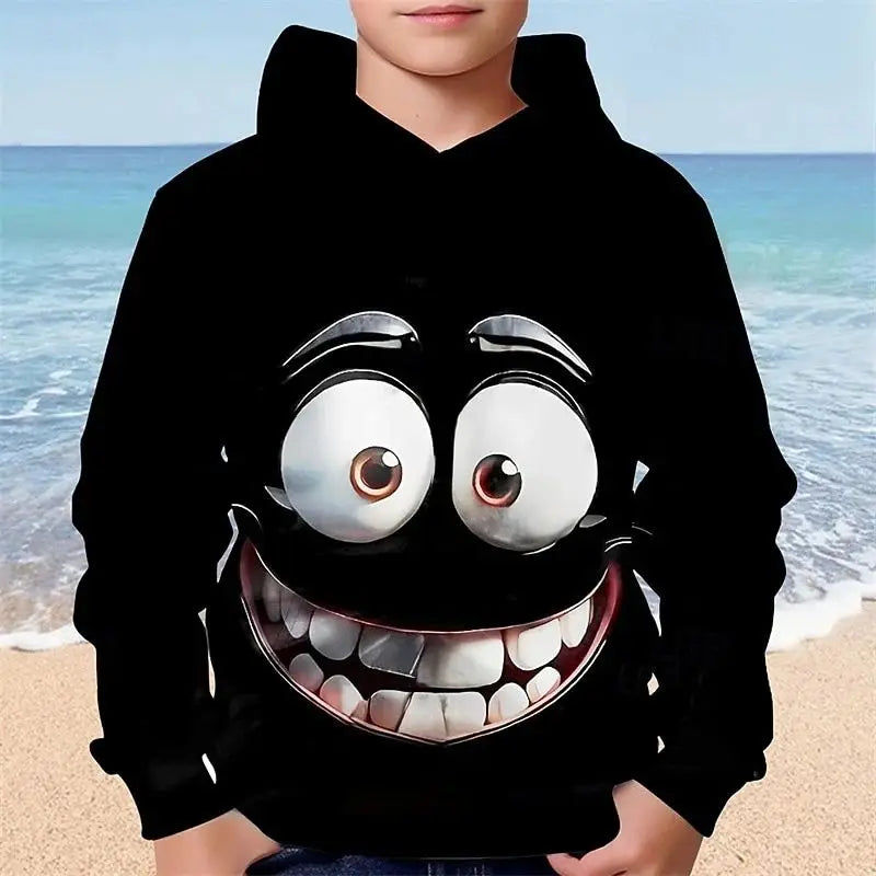 Unisex Funny Smiley Face Hoodie with Unique Print
