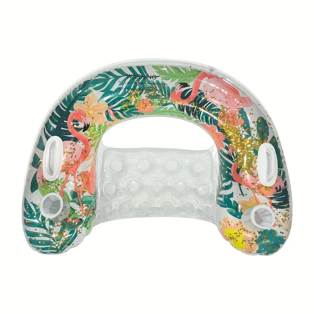 Ghế Phao Hình Lá Hồng Hạc Lấp Lánh Cho Hồ Bơi