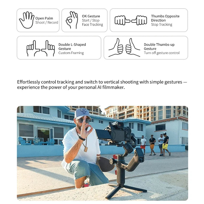 FeiyuTech SCORP Mini 3 Pro – 3-in-1 Gimbal with Detachable Handle &amp; AI 4.0 Tracking for Mirrorless, Action Cameras &amp; Phones
