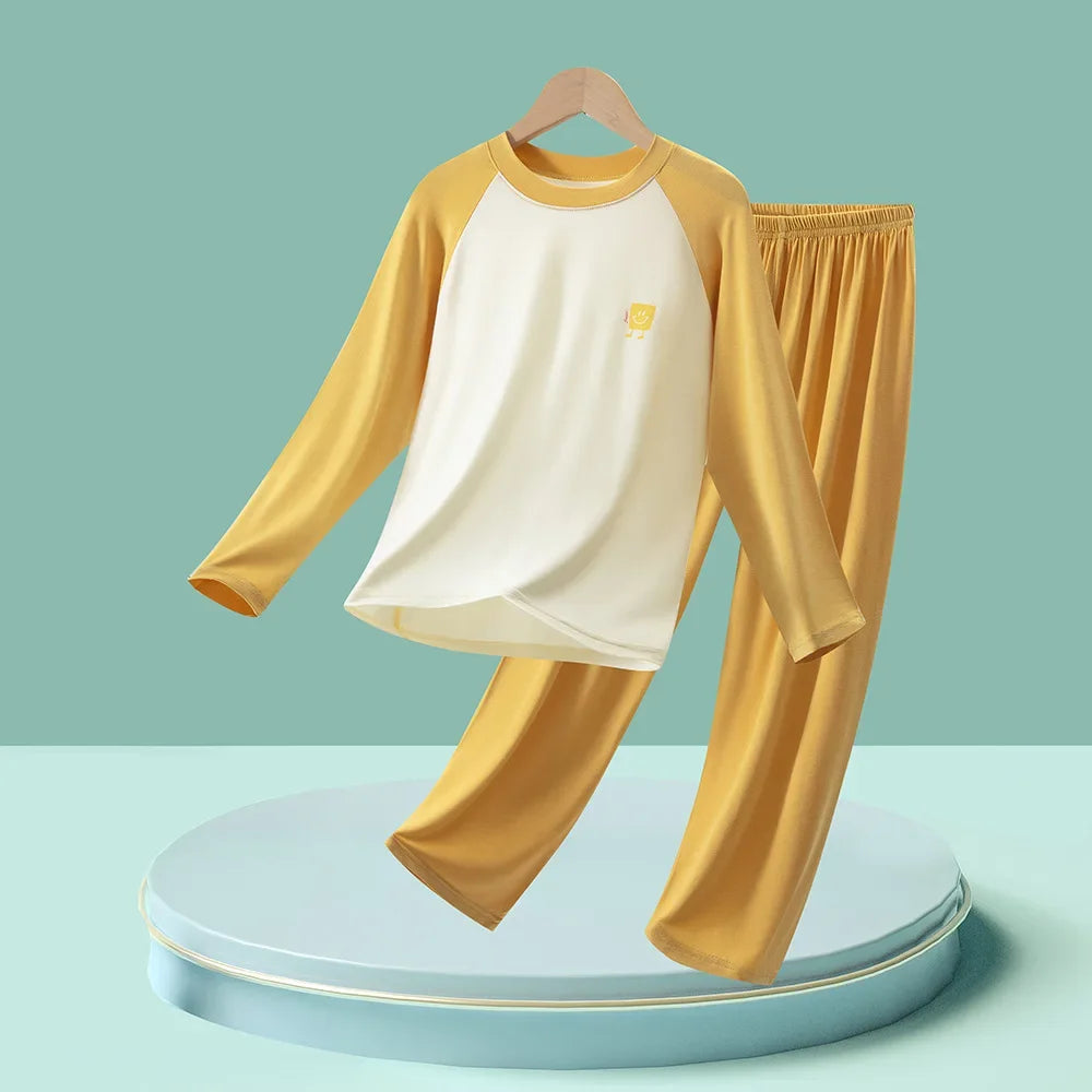 Soft and Cute Modal Fall Winter Children's Pajamas Set