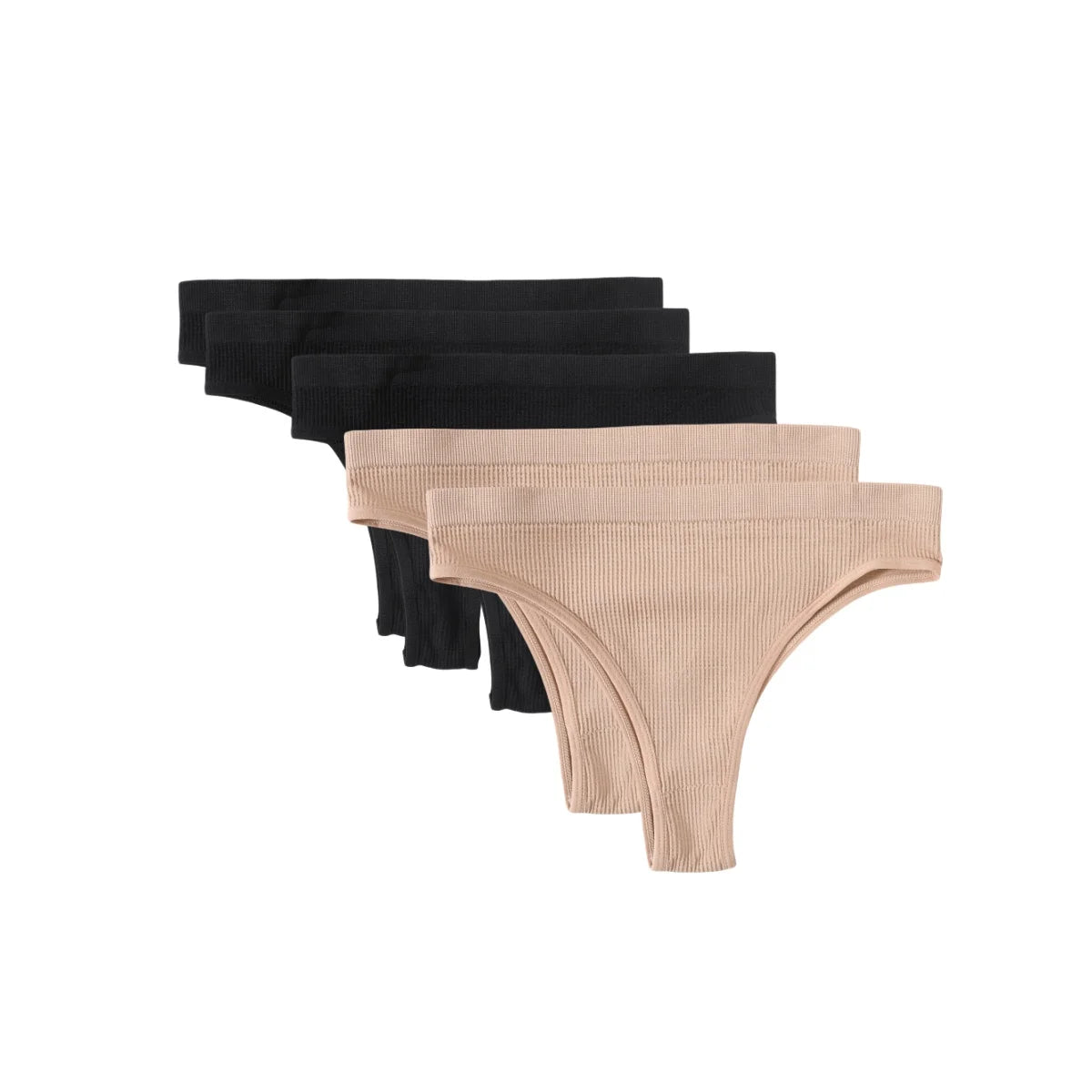 5Pcs/Set Seamless Briefs Women Brazilian Panties Sexy Lingerie Female Underpants Low Rise Bottom Solid Color Underwear ML