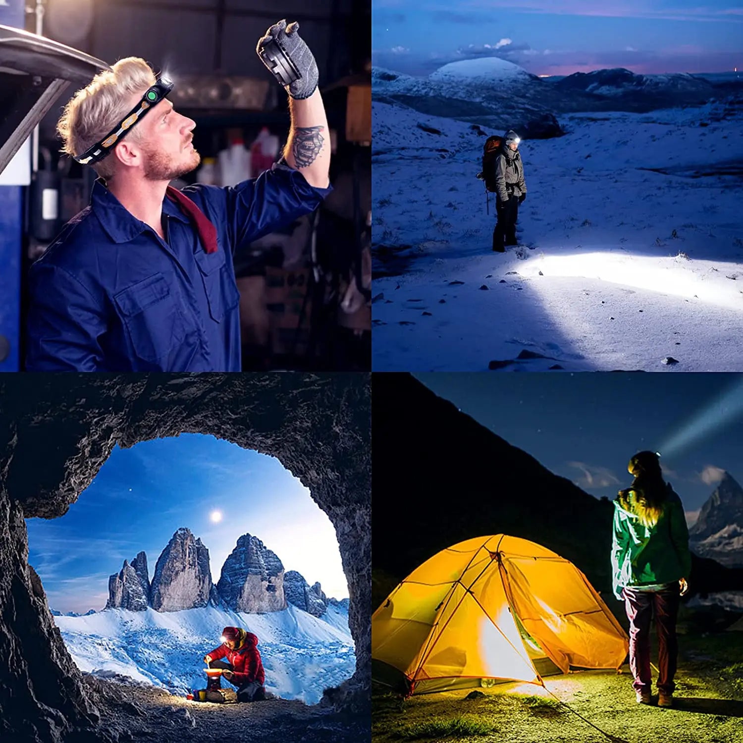 H25L USB充電式頭燈，18650電池，雙TN-3535燈珠，1200流明，90顯色指數，5000K色溫