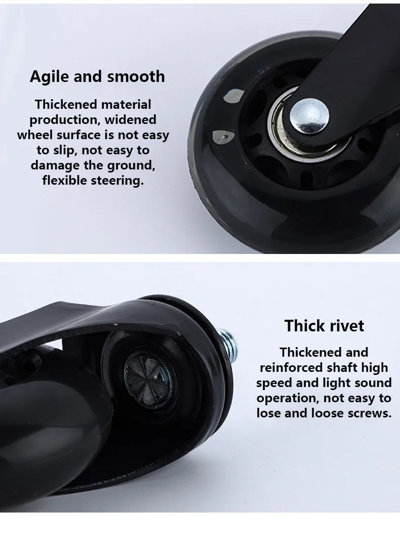 2.5 Inch Multi-Purpose PU Trolley Wheels, 5 Sets, M6/8/10 Shaft