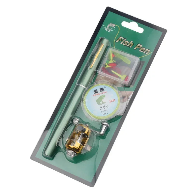 Combo Cần Câu Bút Mini Gọn Kèm Máy Đa Năng Tiện Dụng