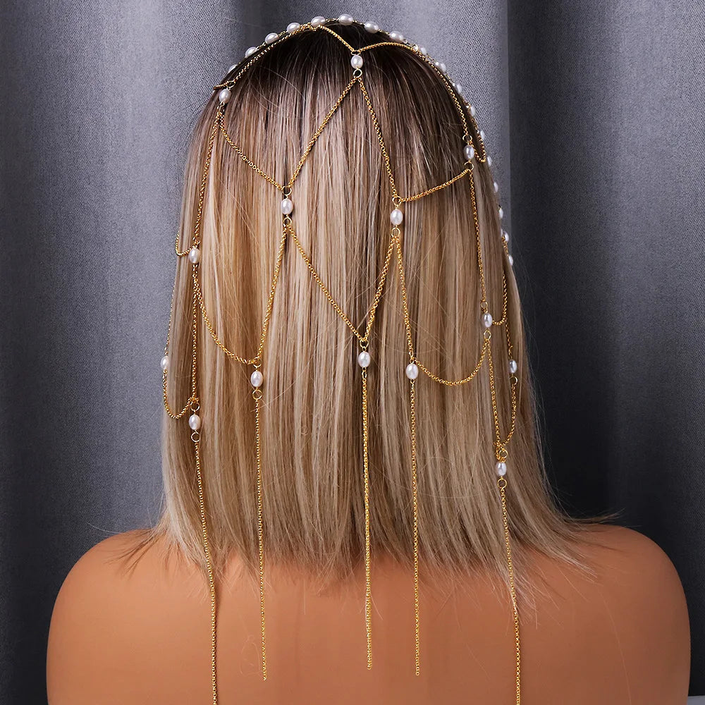 Băng Đô Cô Dâu Ngọc Trai Thanh Lịch Dự Tiệc