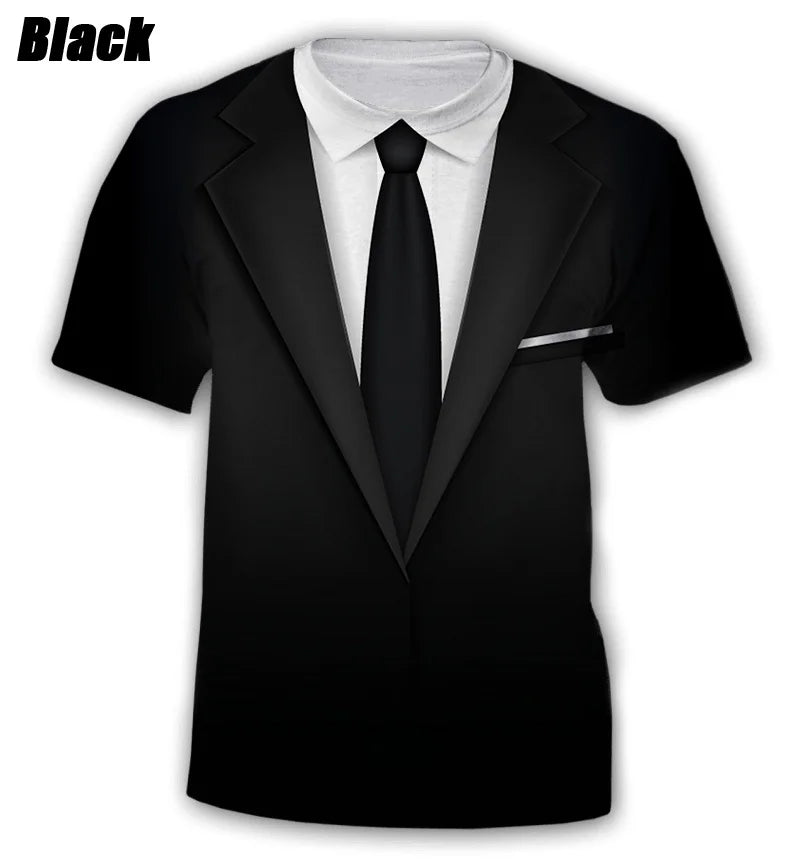 Áo Thun Nam Hè Hài Hước 3D Vest Nơ In Hình Thời Trang