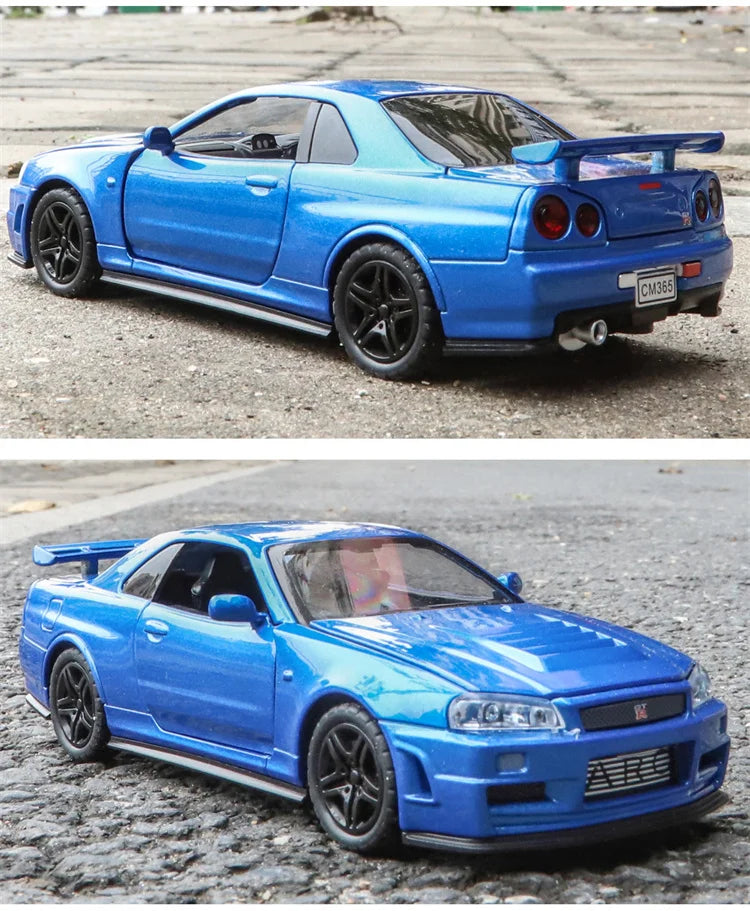Mô Hình Xe Đua Hợp Kim 1:32 GTR R34 Cho Bé Trai - Daisan Mart