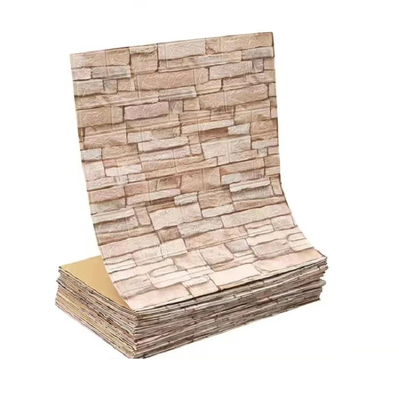 Giấy Dán Tường 3D Gạch Chống Nước 70x100cm Tự Dính