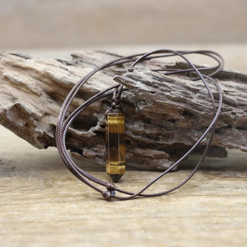 Hexagonal Natural Quartz Stone Necklace